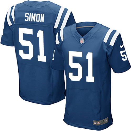 Nike Colts #51 John Simon Royal Blue Team Color Men's Stitched NFL Elite Jersey